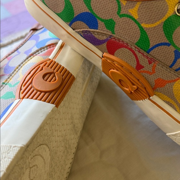 Coach Rainbow Signature Canvas Low-Top Sneakers - Picture 5 of 13